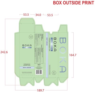 Boka Sensitive 3.4oz Box (Boka Sensitive Toothpaste Coco Mint Box 96g)